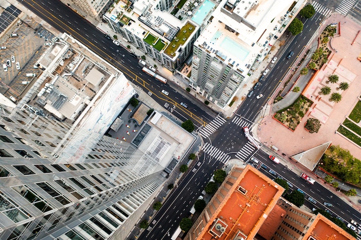 Vista aérea mostrando a expansão urbana de Dourados