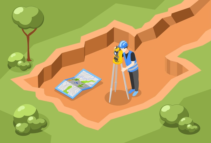 Ilustração mostrando diferentes topografias de terreno